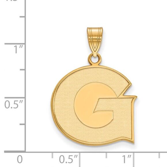 14k Gold Plated Silver Georgetown Univ. Large Initial G Pendant - Picture 2 of 3